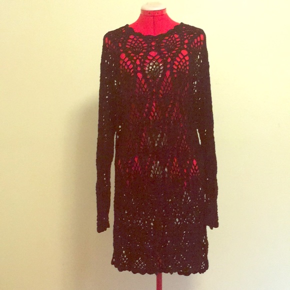 Express Black Hand-knitted Sweater Dress - Picture 1 of 3